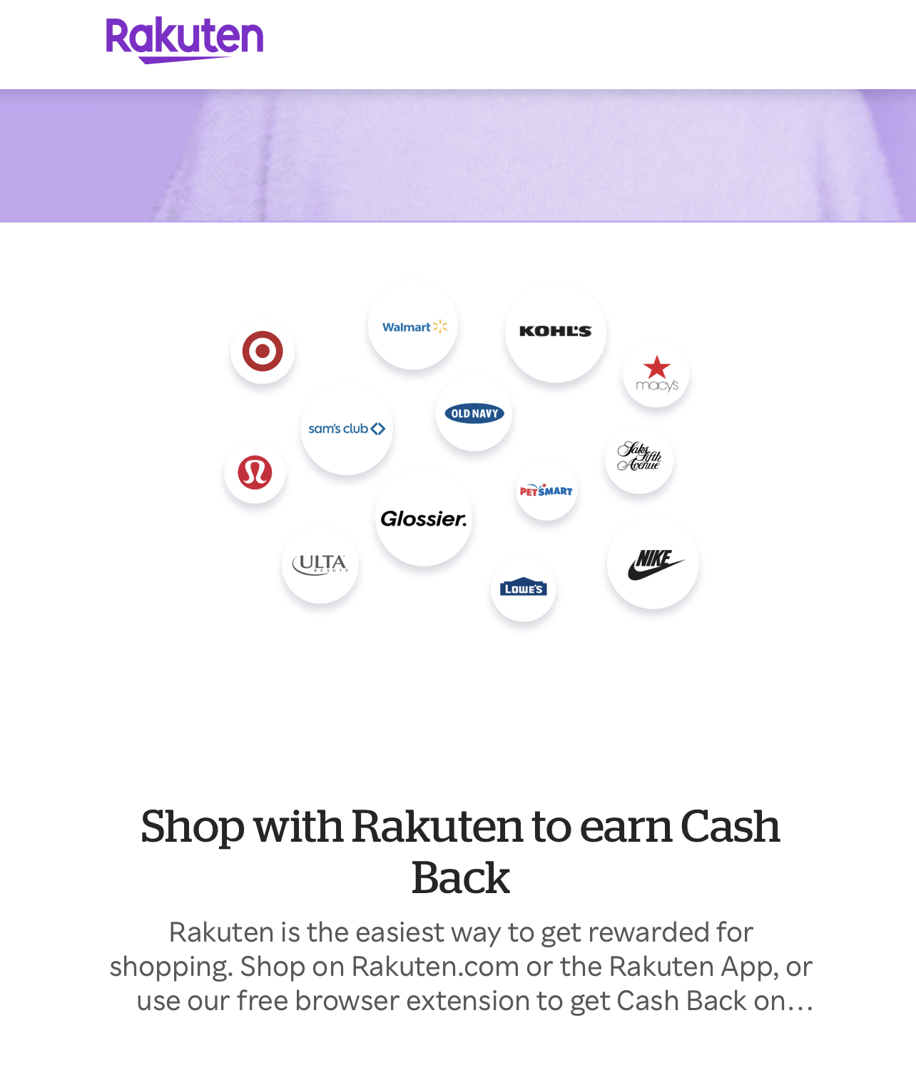 Shop with rakuten to earn cash back